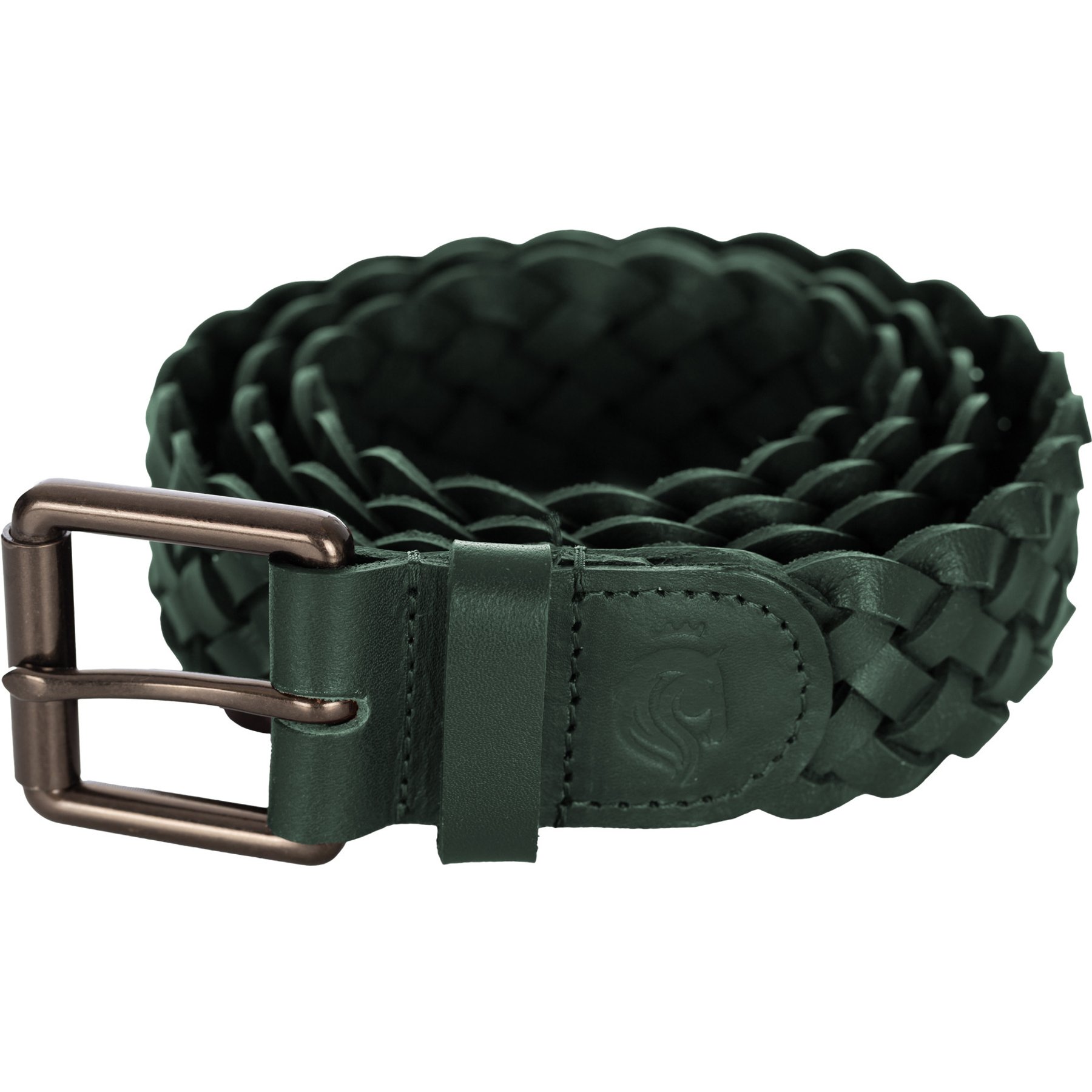 Equinavia Kari Braided Wide Leather Horse Riding Belt, Hunter Green, X-Large