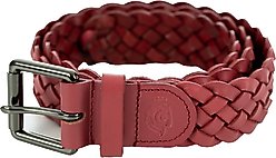 Equinavia Kari Braided Wide Leather Horse Riding Belt, Bright Pink, Medium