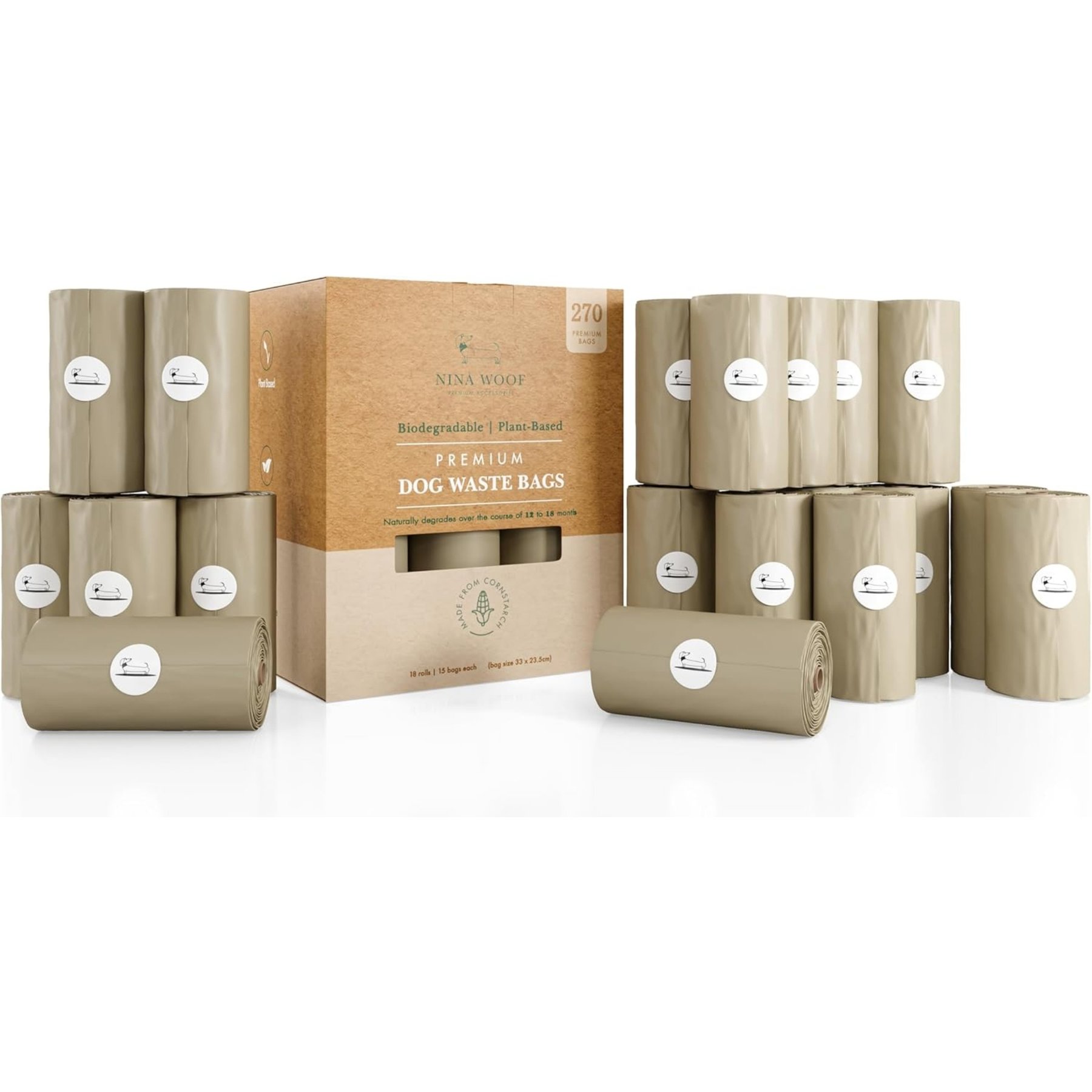 Nina Woof Dog Waste Bags, 270 count