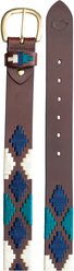 Equinavia Siri Polo Horse Riding Belt, Chestnut Brown/Green, Small