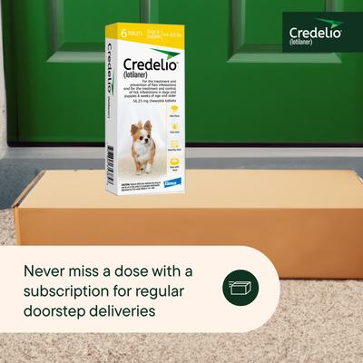 Show full view: Credelio Chewable Tablet for Dogs, 4.4-6 lbs, (Yellow Box), 6 Chewable Tablets (6-mos. supply) slide 8 of 10