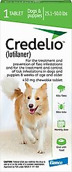 Credelio Chewable Tablet for Dogs, 25.1-50 lbs, (Green Box), 1 Chewable Tablet (1-mo. supply)