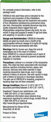 Show full view: Credelio Chewable Tablet for Dogs, 25.1-50 lbs, (Green Box), 1 Chewable Tablet (1-mo. supply) slide 2 of 10