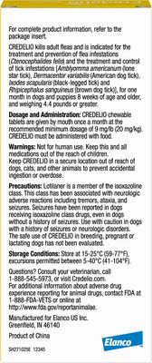 Show full view: Credelio Chewable Tablet for Dogs, 4.4-6 lbs, (Yellow Box), 1 Chewable Tablet (1-mo. supply) slide 2 of 10