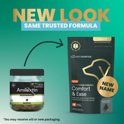 Show full view: VetriScience Max Veterinary Strength Comfort & Ease Amilextin Chicken Flavored Soft Chew Joint Supplement for Dogs, 60 count slide 3 of 11