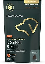 VetriScience Max Veterinary Strength Comfort & Ease Amilextin Chicken Flavored Soft Chew Joint Supplement for Dogs, 60 count