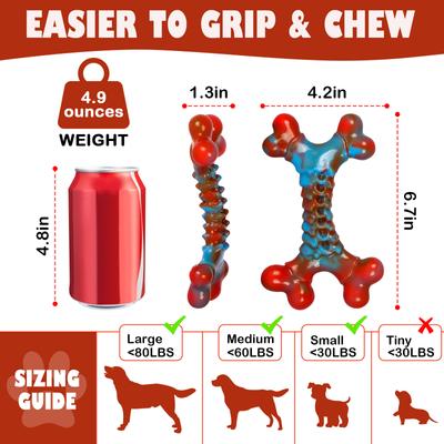 Show full view: Kseroo Nylon Bone Shaped Chicken Flavored Dog Chew Toy, Red, 2 count slide 3 of 10