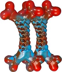 Kseroo Nylon Bone Shaped Chicken Flavored Dog Chew Toy, Red, 2 count