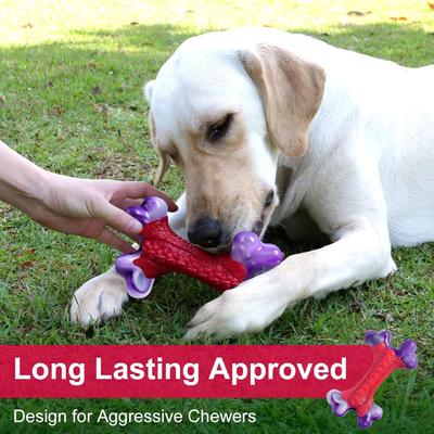 Show full view: Kseroo Nylon Bone Shaped Chicken Flavored Dog Chew Toy, Red, 1 count slide 4 of 8