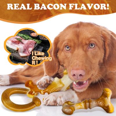 Show full view: Kseroo Nylon Bacon Flavor Dog Chew Toy, Yellow, 3 count slide 6 of 8