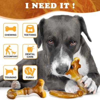 Show full view: Kseroo Nylon Bacon Flavor Dog Chew Toy, Yellow, 3 count slide 7 of 8