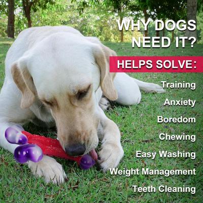 Show full view: Kseroo Nylon Bone Shaped Chicken Flavored Dog Chew Toy, Red, 1 count slide 2 of 8