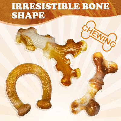 Show full view: Kseroo Nylon Bacon Flavor Dog Chew Toy, Yellow, 3 count slide 2 of 8