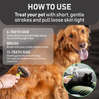 Show full view: Pet Republique Dematting Tool for Dogs & Cat Rake Style with 6+11 Dual-Side Blades slide 7 of 9