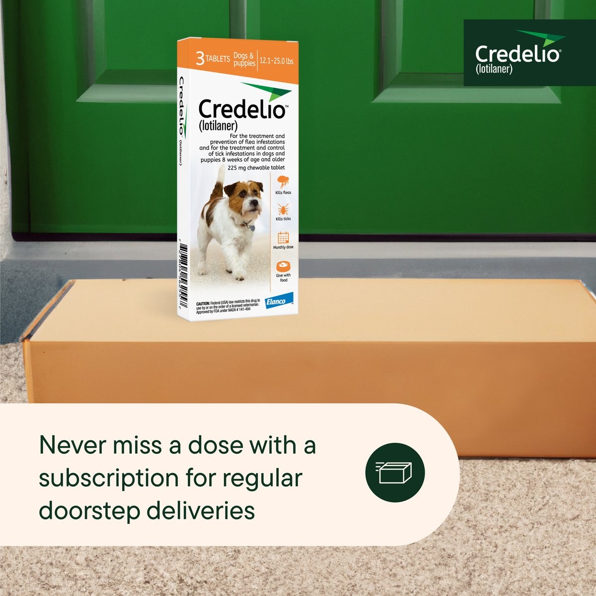 Credelio Chewable Tablet for Dogs, 6.1-12 lbs, (Pink Box)