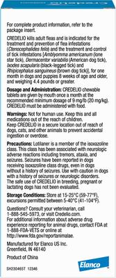 Show full view: Credelio Chewable Tablet for Dogs, 50.1-100 lbs, (Blue Box), 6 Chewable Tablets (6-mos. supply) slide 2 of 10