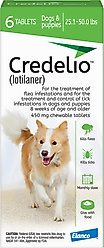 Credelio Chewable Tablet for Dogs, 25.1-50 lbs, (Green Box), 6 Chewable Tablets (6-mos. supply)