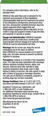 Show full view: Credelio Chewable Tablet for Dogs, 25.1-50 lbs, (Green Box), 6 Chewable Tablets (6-mos. supply) slide 2 of 10