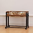 Show in main carousel: RYPetmia Waterproof Bamboo Tray Stainless Steel Elevated Dog & Cat Bowl with Stand, Brown, Small slide 1 of 10
