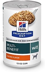 Hill's Prescription Diet w/d Multi-Benefit with Chicken Wet Dog Food, 13-oz, case of 4