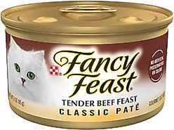 Fancy Feast Classic Tender Beef Feast Canned Cat Food, 3-oz can, case of 4