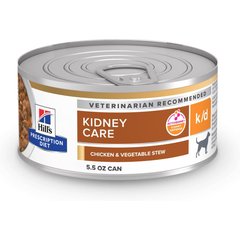 Hill's Prescription Diet k/d Kidney Care Chicken & Vegetable Stew Wet Dog Food, 5.5-oz can, case of 4