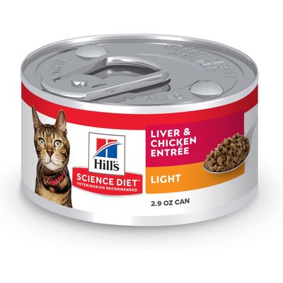 Hill's Science Diet Hill's Science Diet Adult Light Weight Management Liver & Chicken Entree Wet Cat Food, 2.9-oz can, case of 4