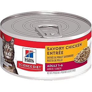 Hill's Science Diet Adult Savory Chicken Entree Wet Cat Food, 5.5-oz can, case of 4