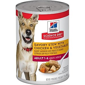 Hill's Science Diet Adult Savory Stew with Chicken & Vegetables Wet Dog Food, 12.8-oz can, case of 4