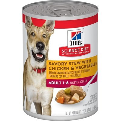 Hill's Science Diet Hill's Science Diet Adult Savory Stew with Chicken & Vegetables Wet Dog Food, 12.8-oz can, case of 4
