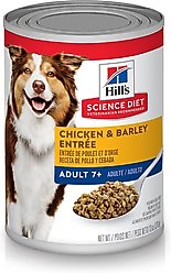 Hill's Science Diet Senior Adult 7+ Chicken & Barley Entree Wet Dog Food, 13-oz can, case of 4 slide 1 of 9