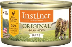Instinct Original Real Chicken Recipe Grain-Free Pate Wet Cat Food, 3-oz can, case of 4