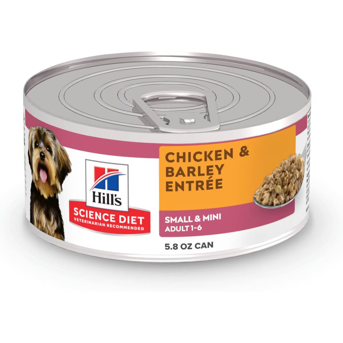 Hill's Science Diet Adult Small Breed & Mini Breed Chicken & Barley Entree Wet Dog Food, 5.8-oz can, 4 count