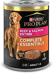 Purina Pro Plan Savor Classic Beef & Salmon Entree Grain-Free Canned Dog Food, 13-oz, case of 4
