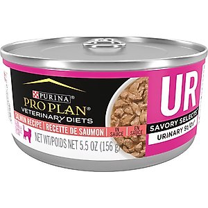 Purina Pro Plan Veterinary Diets UR Urinary St/Ox Savory Selects Salmon in Sauce Wet Cat Food, 5.5-oz can, case of 4