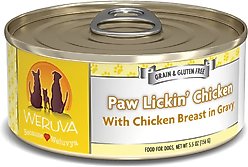 Weruva Paw Lickin' Chicken in Gravy Grain-Free Canned Dog Food, 5.5-oz, case of 4