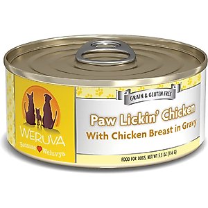 Weruva Paw Lickin' Chicken in Gravy Grain-Free Canned Dog Food, 5.5-oz, case of 4