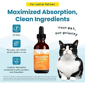 Paramount Pet Health Glucosamine Hip & Joint Supplement for Cats, 2-fl oz