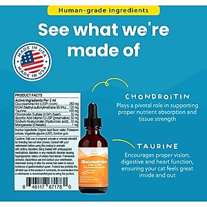 Paramount Pet Health Glucosamine Hip & Joint Supplement for Cats, 2-fl oz