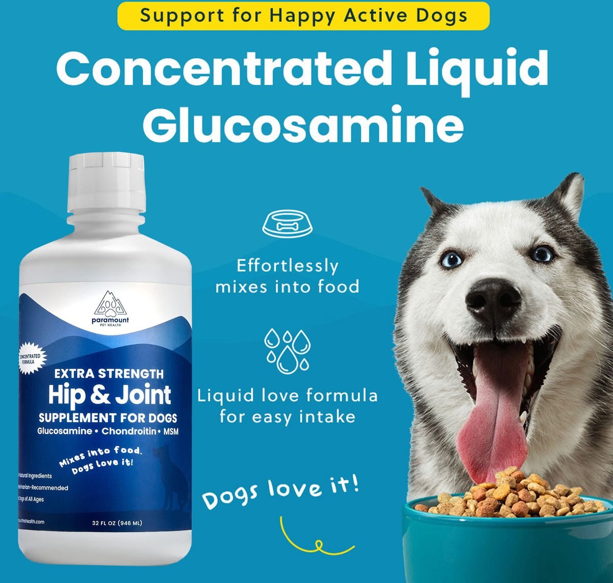 Paramount Pet Health Glucosamine Hip & Joint Supplement for Dogs