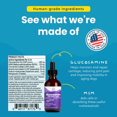 Show full view: Paramount Pet Health Glucosamine Hip & Joint Supplement for Small Dogs, 2-fl oz slide 3 of 11