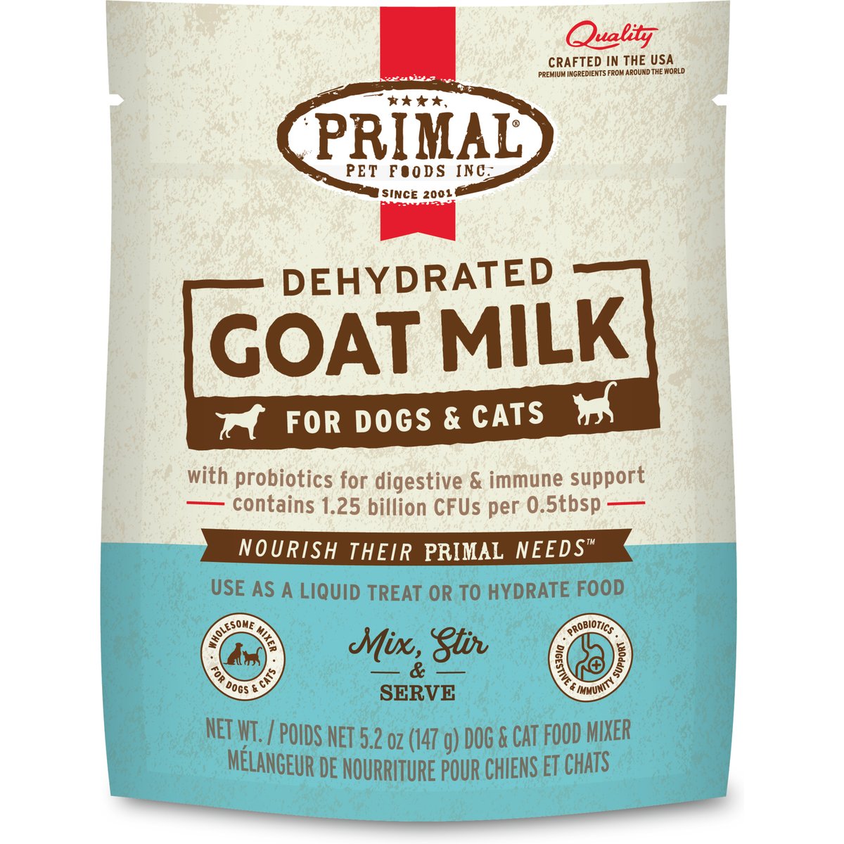 Primal Dehydrated Goat Milk with Probiotics Dog Food Topping, 5.2-oz