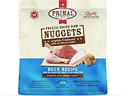 Primal Duck with Turkey & Fish Formula Nuggets Grain-Free Raw Freeze-Dried Dog Food, 14-oz bag