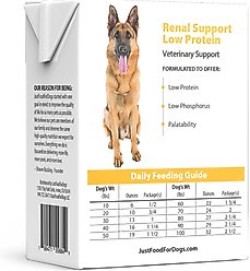 JustFoodForDogs Veterinary Diet PantryFresh Renal Support Low Protein Shelf-Stable Fresh Dog Food, 12.5-oz pouch, case of 12 slide 2 of 9