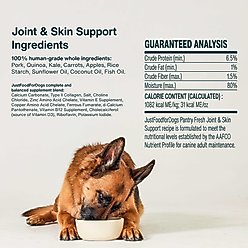 JustFoodForDogs PantryFresh Joint & Skin Support Recipe Fresh Dog Food, 12.5-oz pouch, case of 12 slide 2 of 9