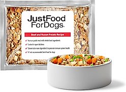 JustFoodForDogs Beef & Russet Potato Recipe Frozen Human-Grade Fresh Dog Food, 18-oz pouch, case of 7