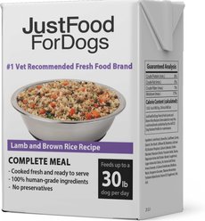 JustFoodForDogs Pantry Fresh Lamb & Brown Rice Fresh Dog Food, 12.5-oz pouch, case of 1 slide 2 of 9