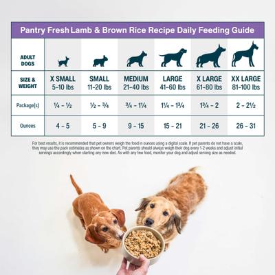 Show full view: JustFoodForDogs Pantry Fresh Lamb & Brown Rice Fresh Dog Food, 12.5-oz pouch, case of 12 slide 6 of 12