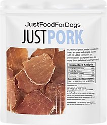 JustFoodForDogs Single Ingredient Pork Dog Treats, 5-oz bag slide 2 of 7