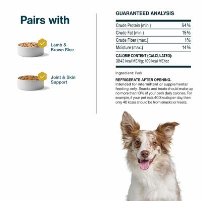 Show full view: JustFoodForDogs Single Ingredient Pork Dog Treats, 5-oz bag slide 6 of 9